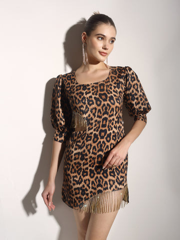Kylie Mini Dress - Leopard Print
