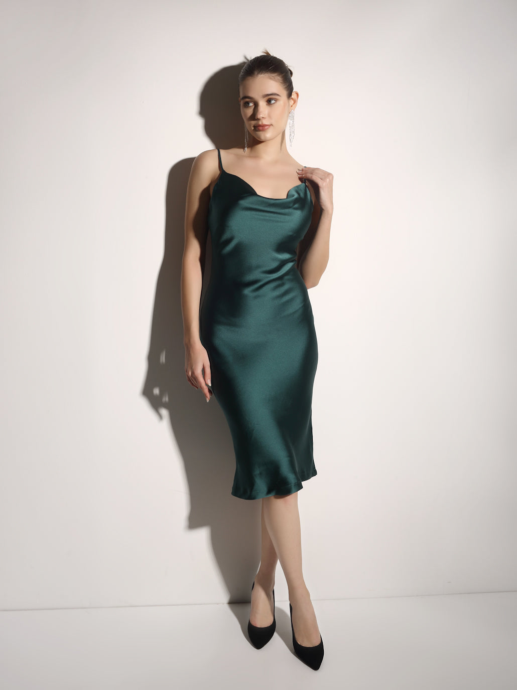 Rosalie Slip Dress - Bottle Green