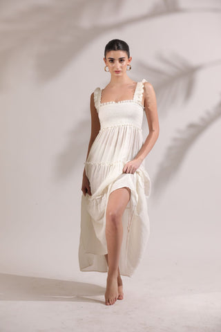 Florence Midi Dress- White