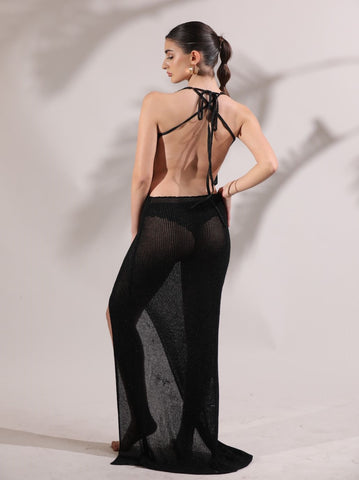 Avena Knitted Dress- Black