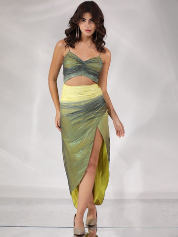 Rosalie Ruched Dress - Shades of Green