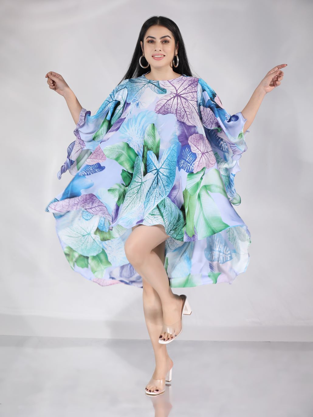 Cora Mini Dress- Tropical Blue