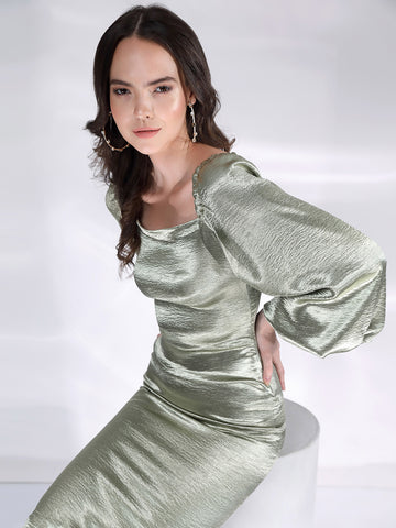 Angelique Midi Dress - Pistachio