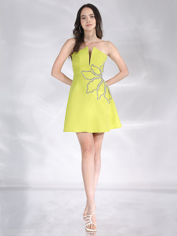 Clare Mini Dress- Neon Green