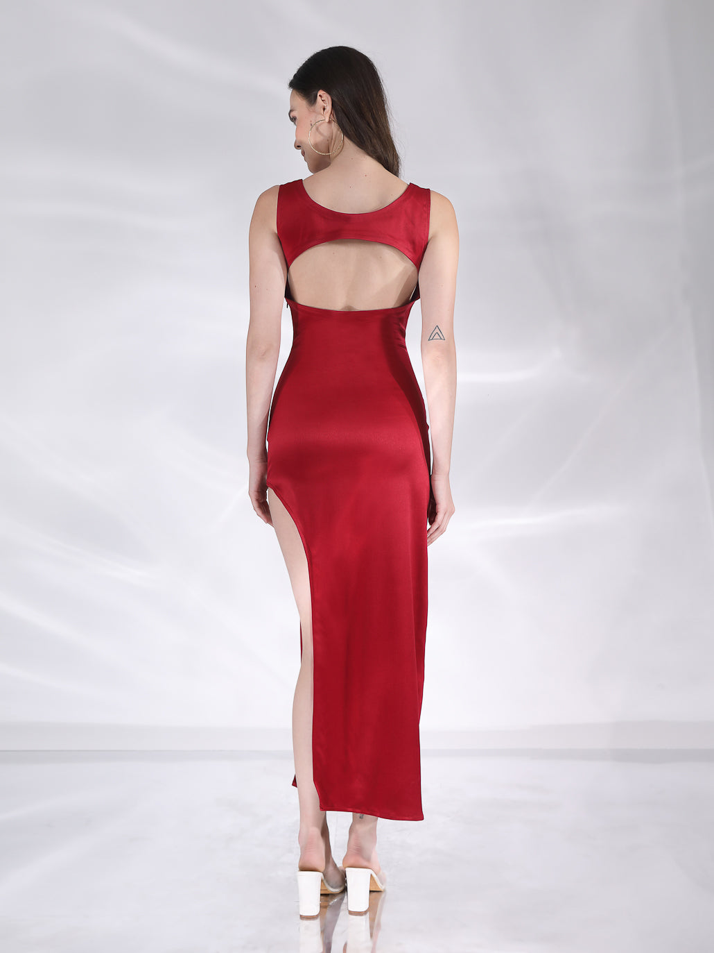 Elsye Midi Dress - Dark Red