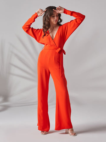 Aileen Jumpsuit - Tangelo Orange