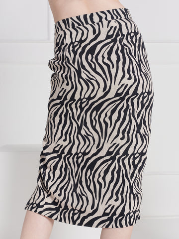 Linen Skirt - Zebra Print