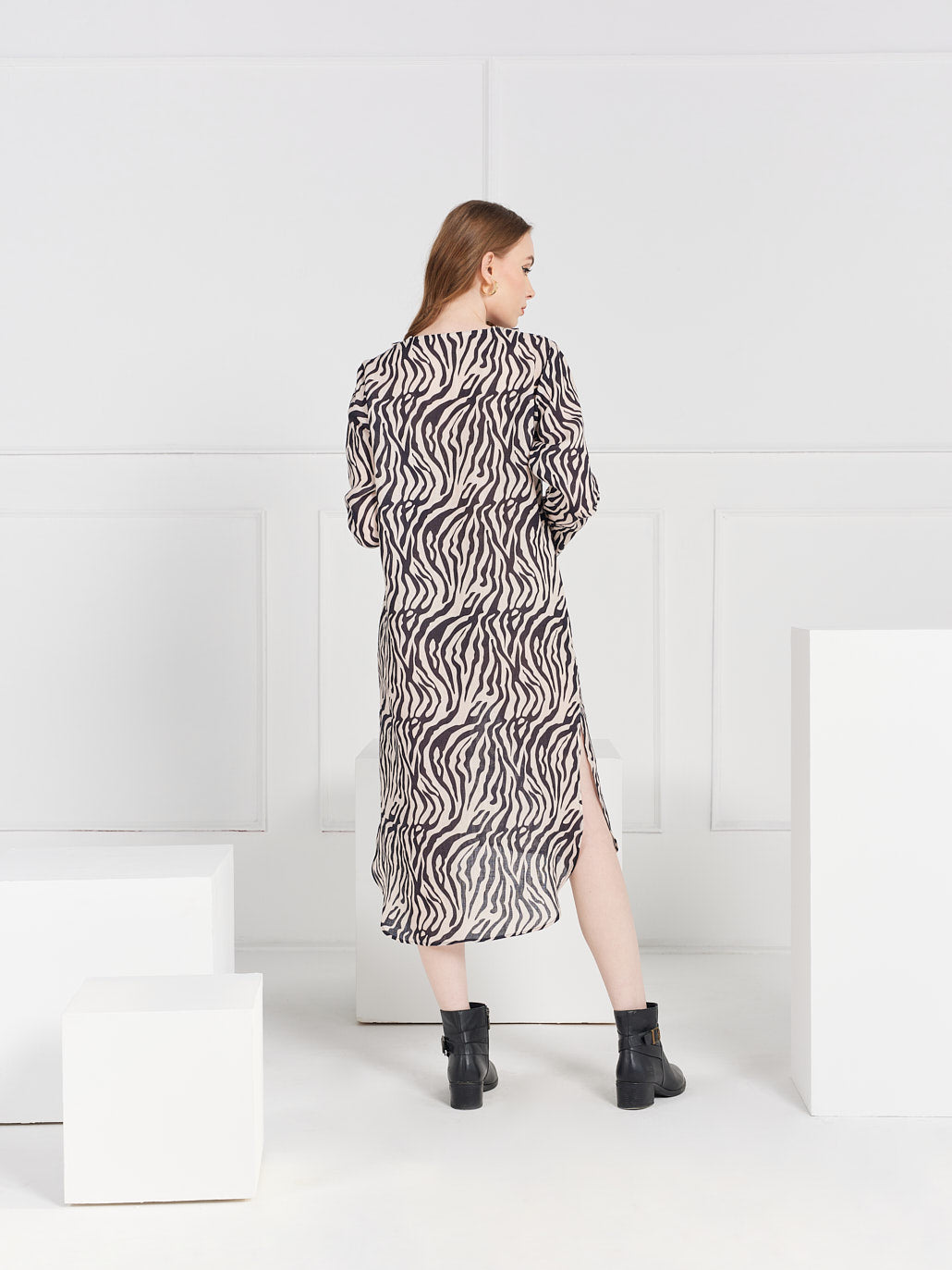 Miriam Shirt Dress - Zebra Print