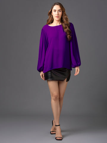Victoria Long Sleeve Top - Purple