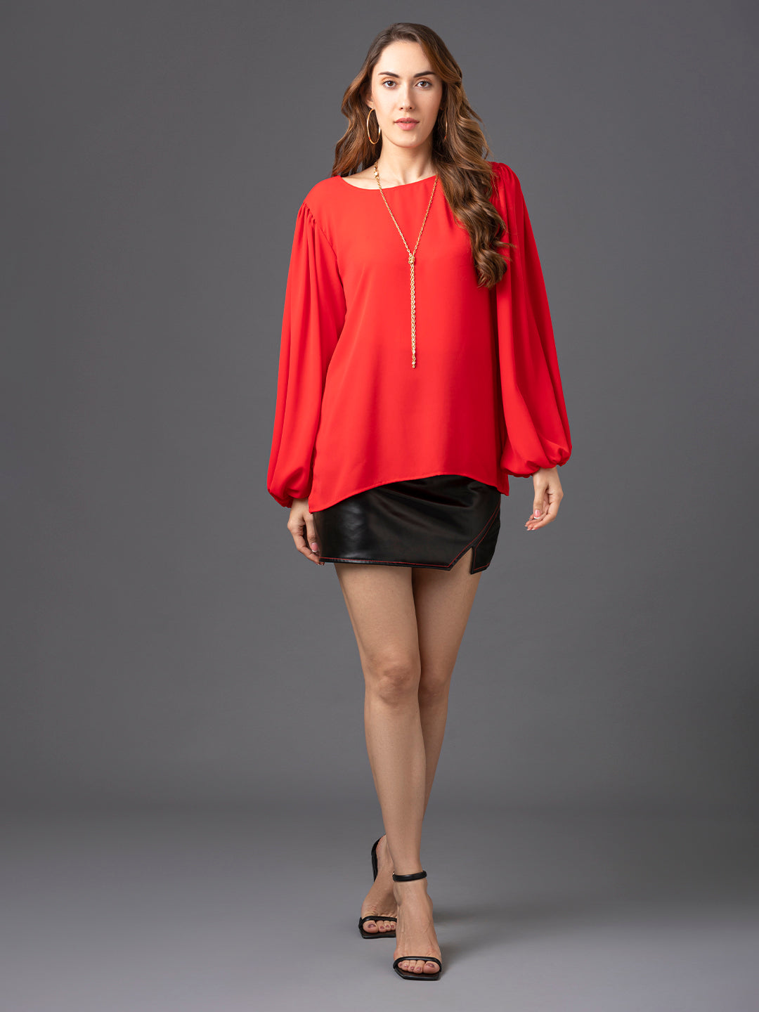 Victoria Long Sleeve Top - Red