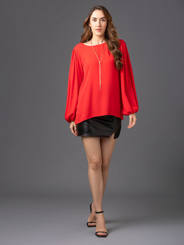 Victoria Long Sleeve Top - Red