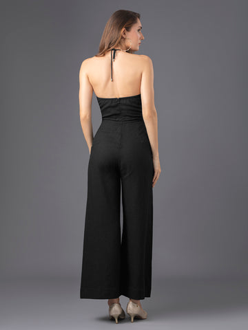 Aria Linen Jumpsuit - Black