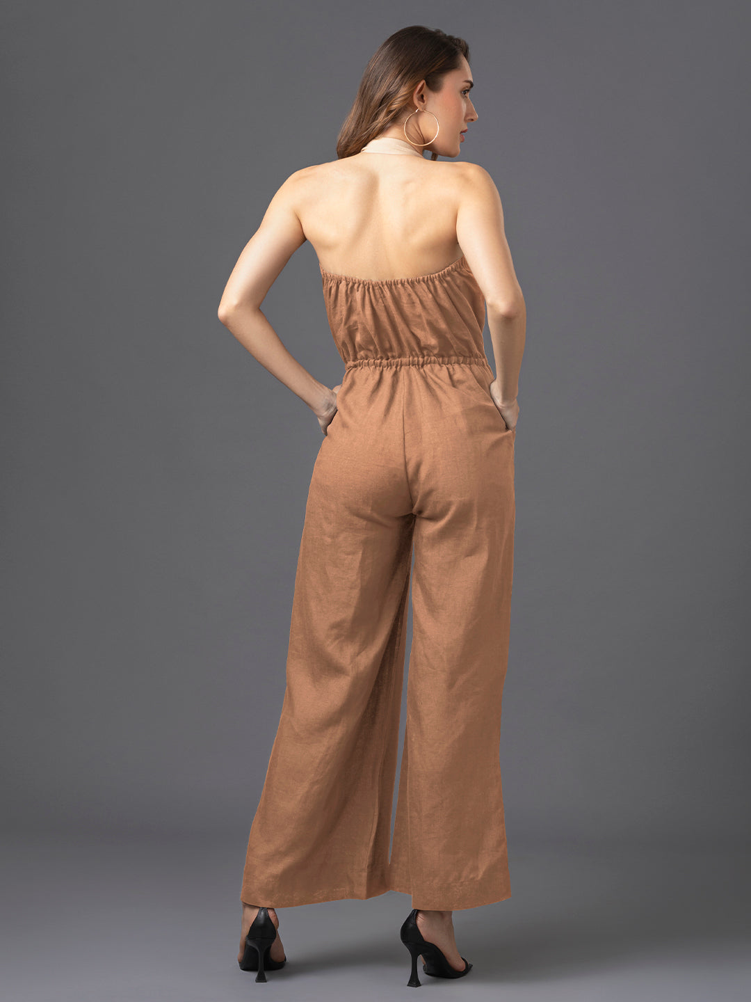 Linen Jumpsuit - Caramel