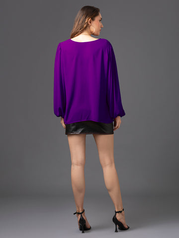 Victoria Long Sleeve Top - Purple