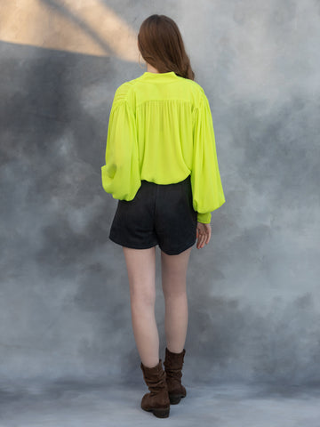 Josie Popup Shirt - Lime Green