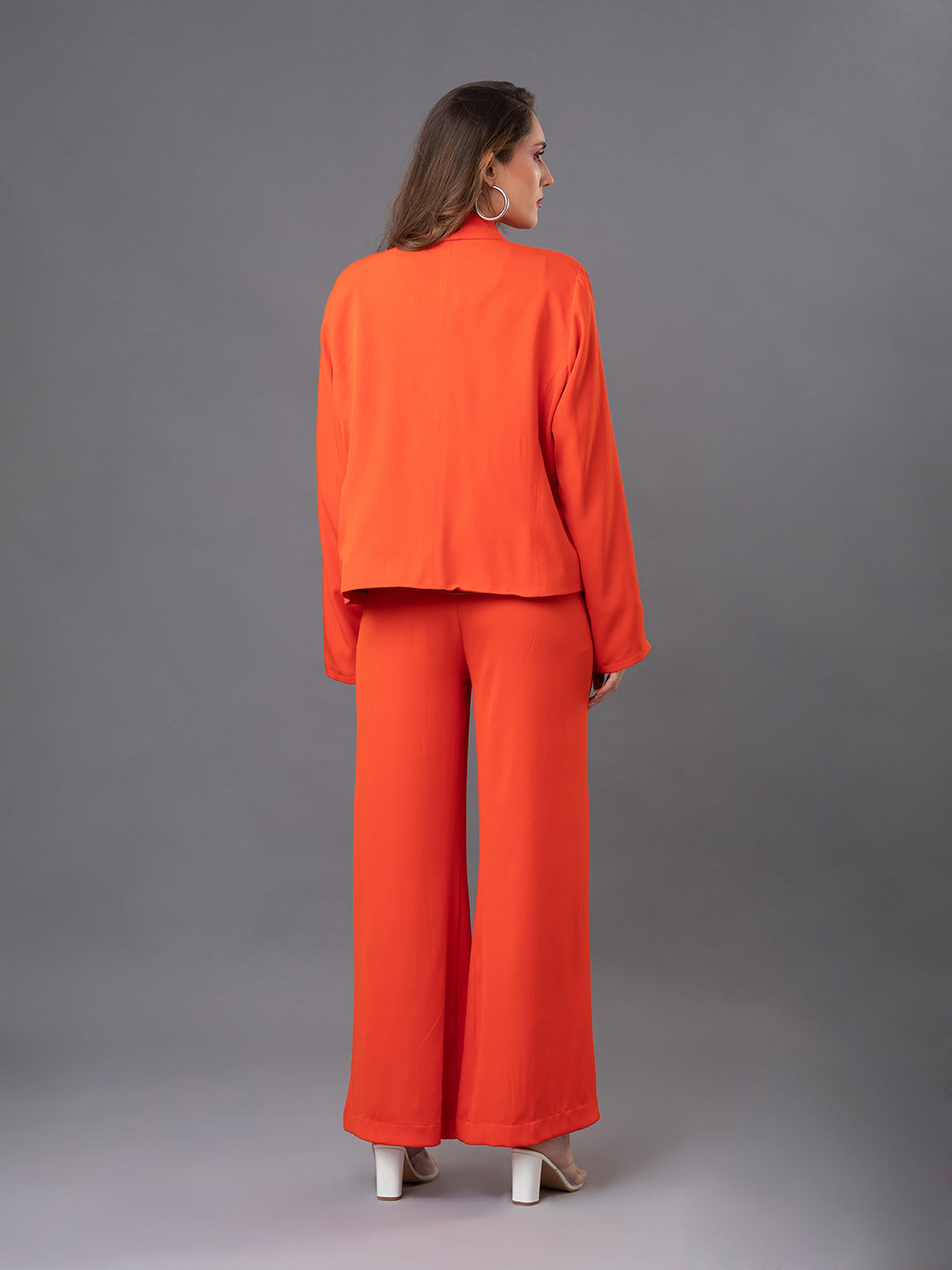 Valentina Blazer Corset Set - Flame Orange