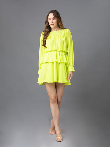 Jade Mini Dress - Neon Green