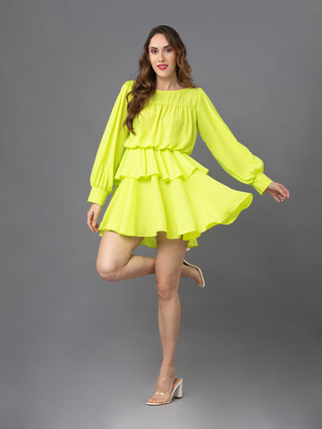 Jade Mini Dress - Neon Green