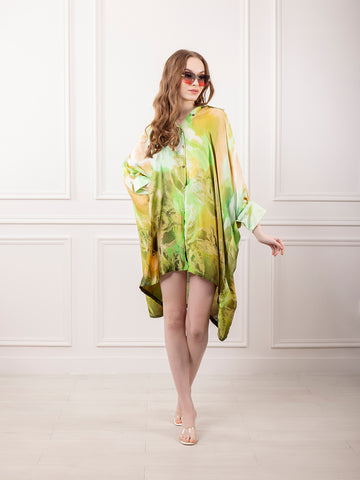 Paola Narrow Sleeve Kaftan Shirt - Multi Color
