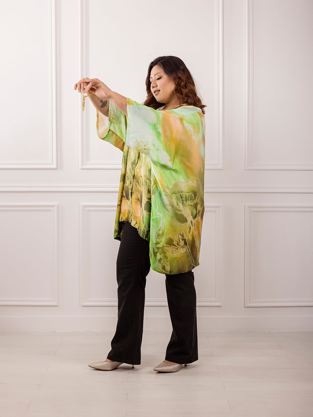 Paola Wide Sleeve Kaftan Shirt - Multi Color
