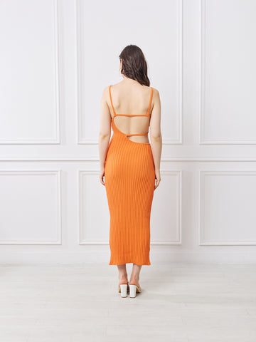 Mackenzie Knitted Dress - Tangerine