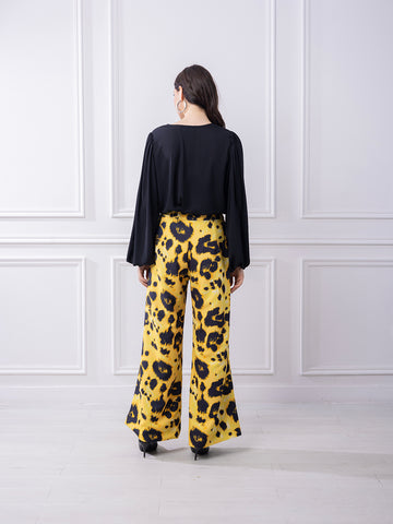 Leah Leopard Pants - Yellow