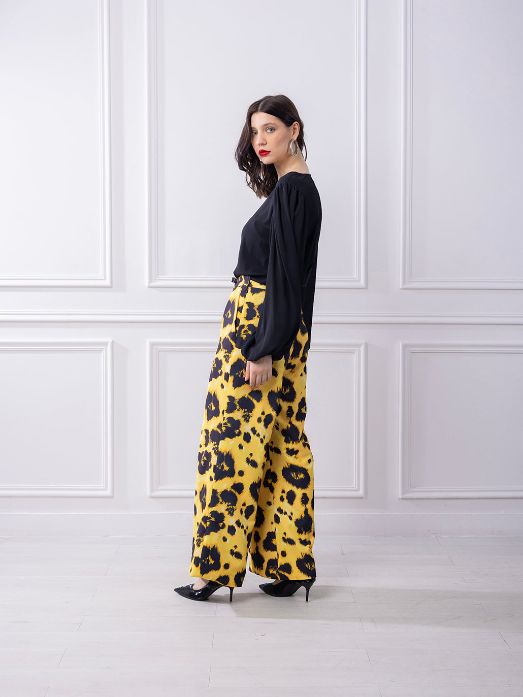 Leah Leopard Pants - Yellow